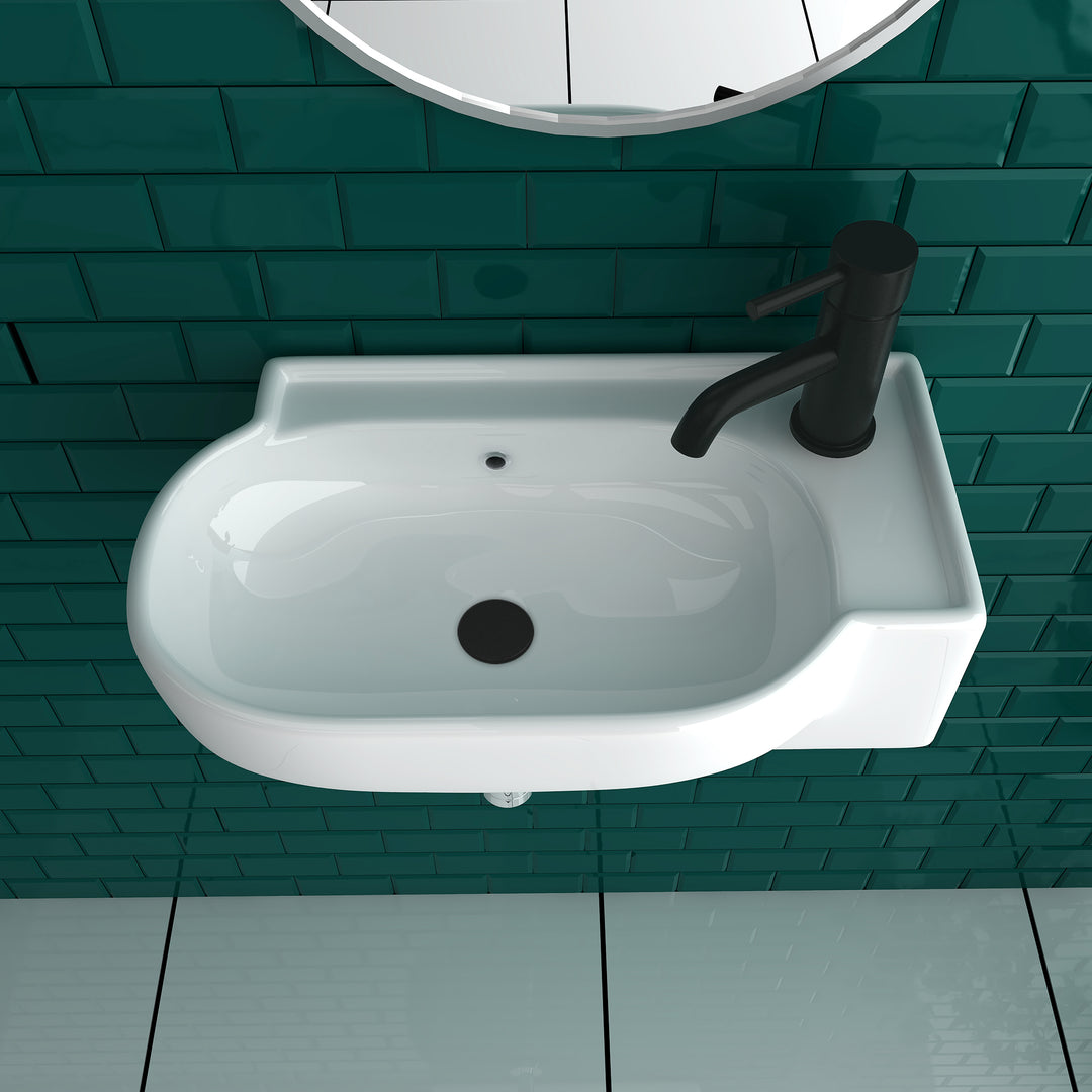 Alpenberger 3045 Handwaschbecken: Keramik mit Überlauf zur Wandmontage