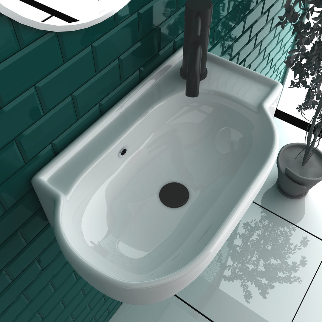 Alpenberger 3045 Handwaschbecken: Keramik mit Überlauf zur Wandmontage