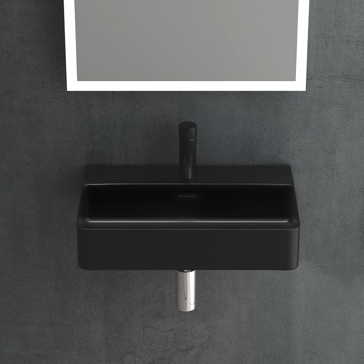 Alpenberger 491-SCHWARZ Aufsatz & Hänge Waschbecken mit Nanobeschichtung