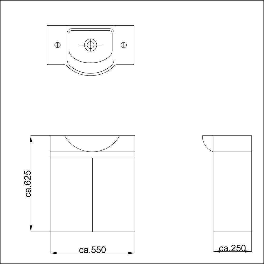 Alpenberger Lugano-550 Badmöbel Set Weiß mit Softclose Unterschrank