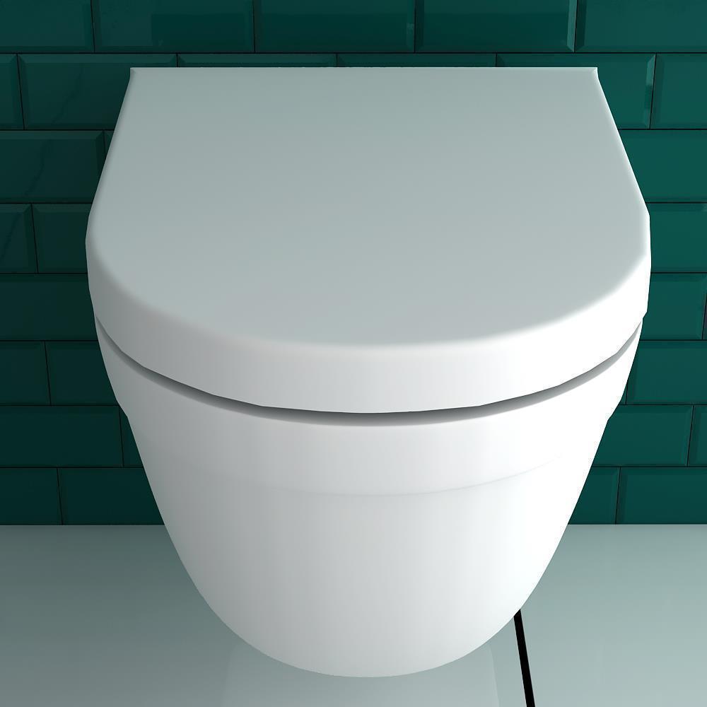 Alpenberger Atlantis Tiefspüler Spülrandloses Keramik Dusch WC (Bidetfunktion) | Quick-Release Absenkautomatik