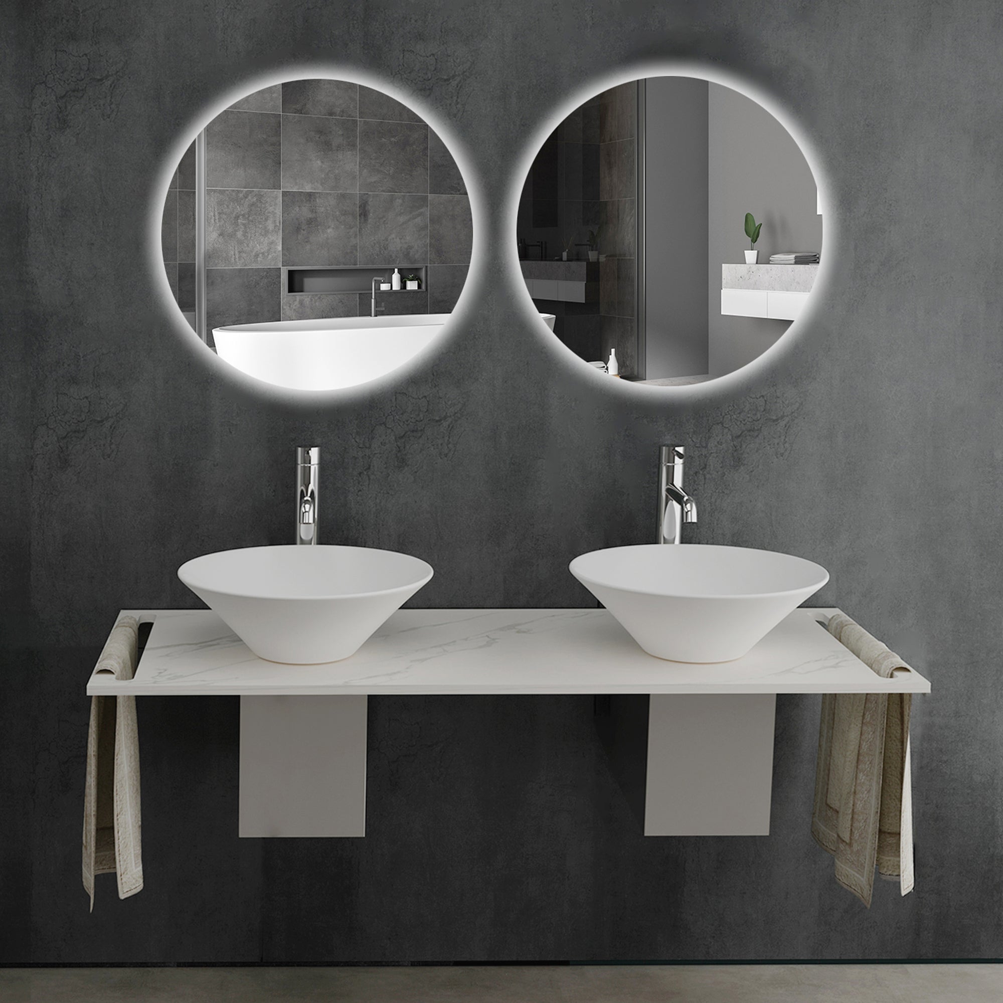 Aufsatzwaschbecken Set 130 cm