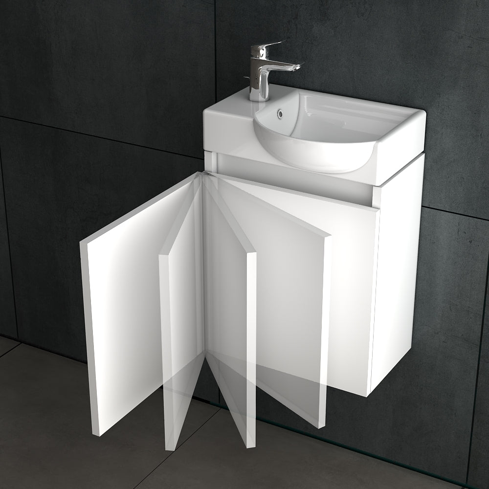 Alpenberger Lugano 450 Badmöbel Set: Weiß für das Gäste WC