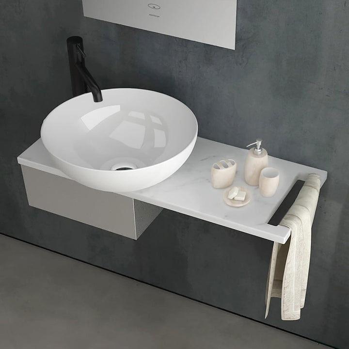 Alpenberger Aufsatzwaschbecken Set – Design Aragon / Calacatta
