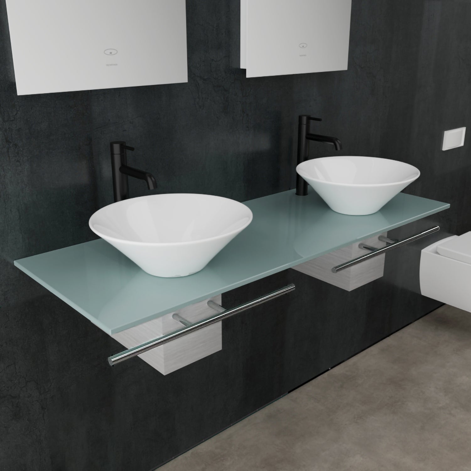 Doppel Aufsatzwaschbecken Set 5266