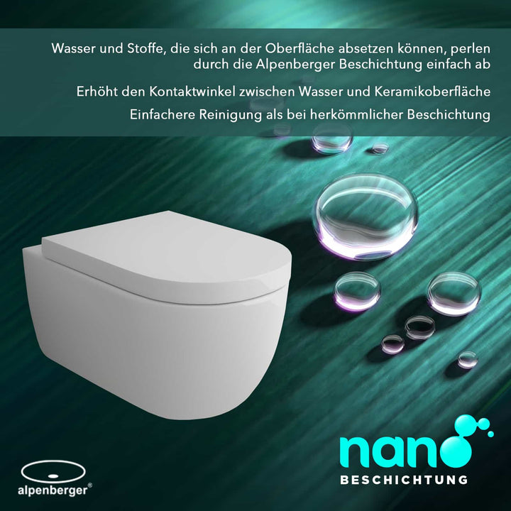 Alpenberger Aquanet - 440-9105 | Hänge WC Spülrandlos mit Nano