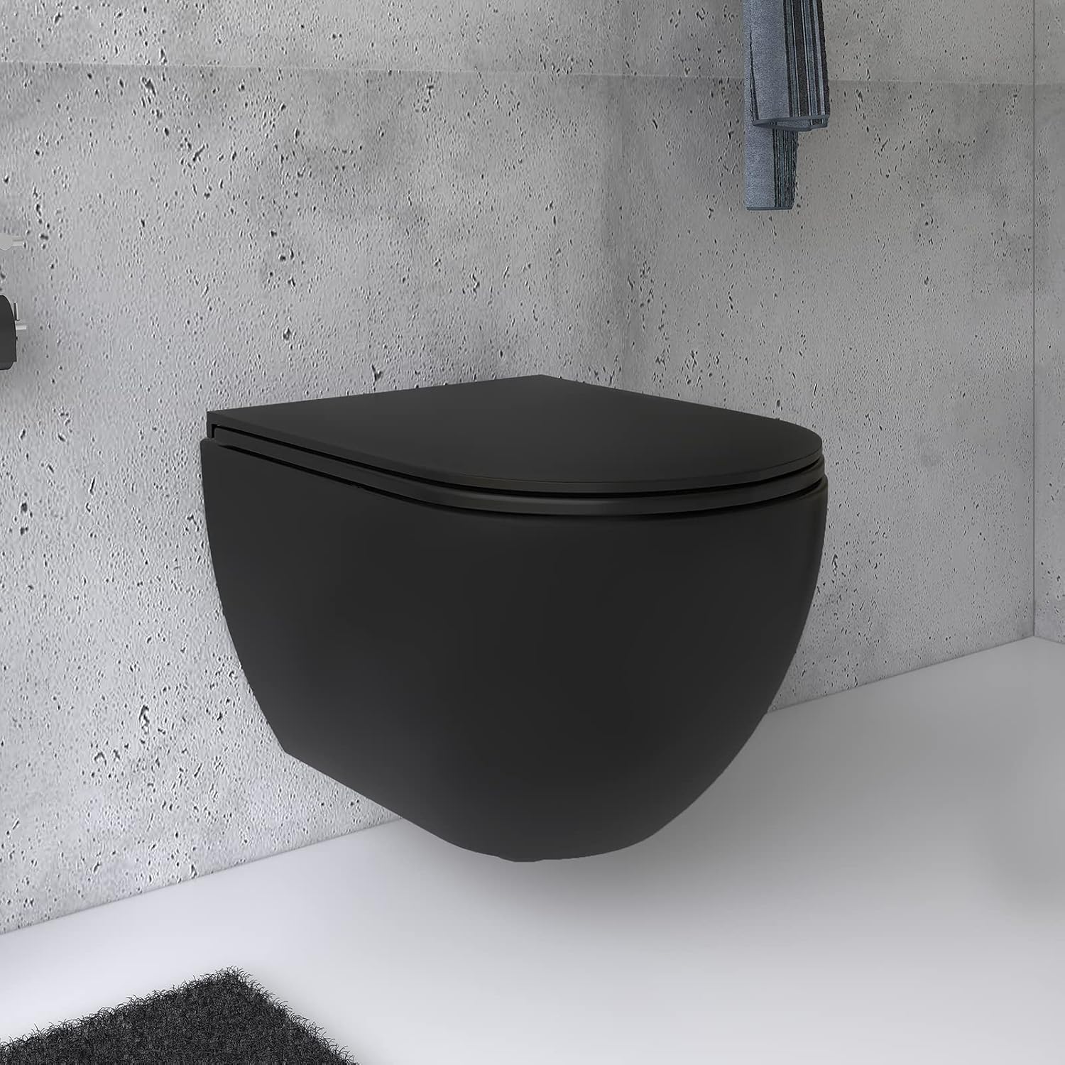 Hänge WC & Wand WC Schwarz: Cera 6300 Slim Sitz -Alpenberger
