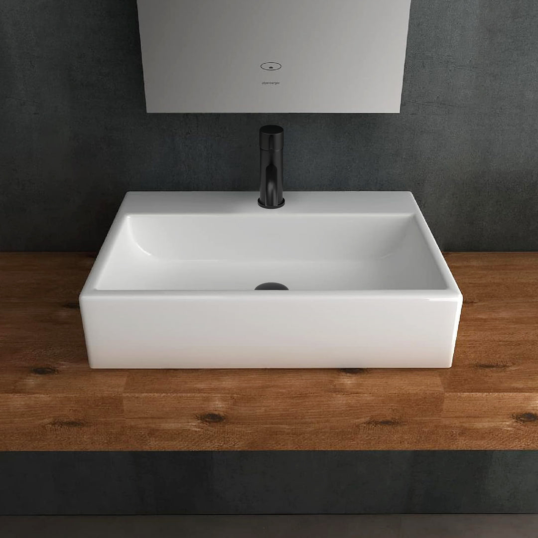 Alpenberger 1090 Waschbecken Hänge- Aufsatzwaschbecken + Lotuseffekt