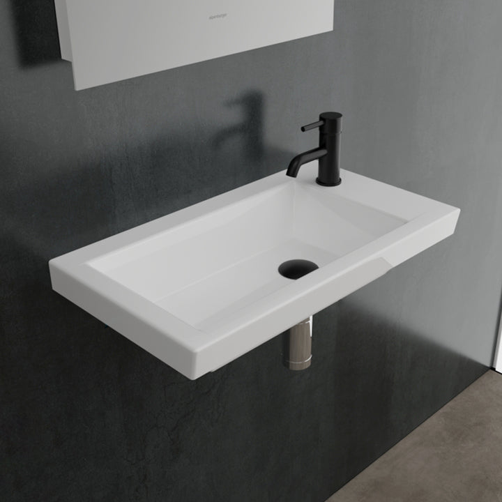 Alpenberger 4060 Hänge / Aufsatz Handwaschbecken Keramik pflegeleicht für Gäste WC & Badezimmer