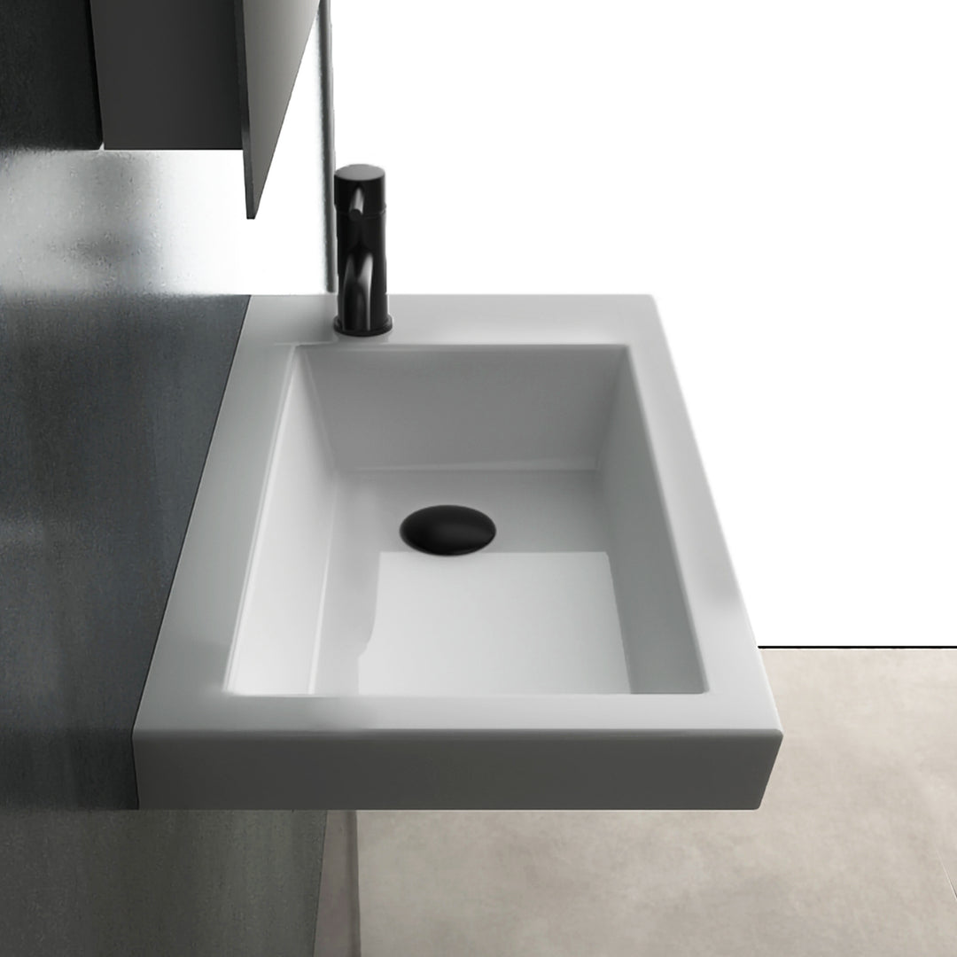 Alpenberger 4060 Hänge / Aufsatz Handwaschbecken Keramik pflegeleicht für Gäste WC & Badezimmer
