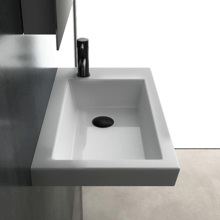 Alpenberger 4060 Hänge / Aufsatz Handwaschbecken Keramik pflegeleicht für Gäste WC & Badezimmer