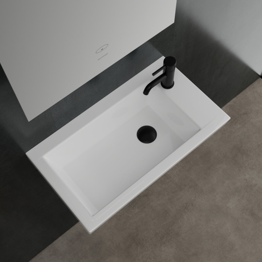 Alpenberger 4060 Hänge / Aufsatz Handwaschbecken Keramik pflegeleicht für Gäste WC & Badezimmer