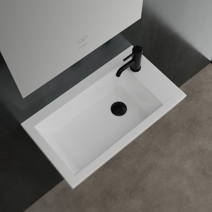 Alpenberger 4060 Hänge / Aufsatz Handwaschbecken Keramik pflegeleicht für Gäste WC & Badezimmer