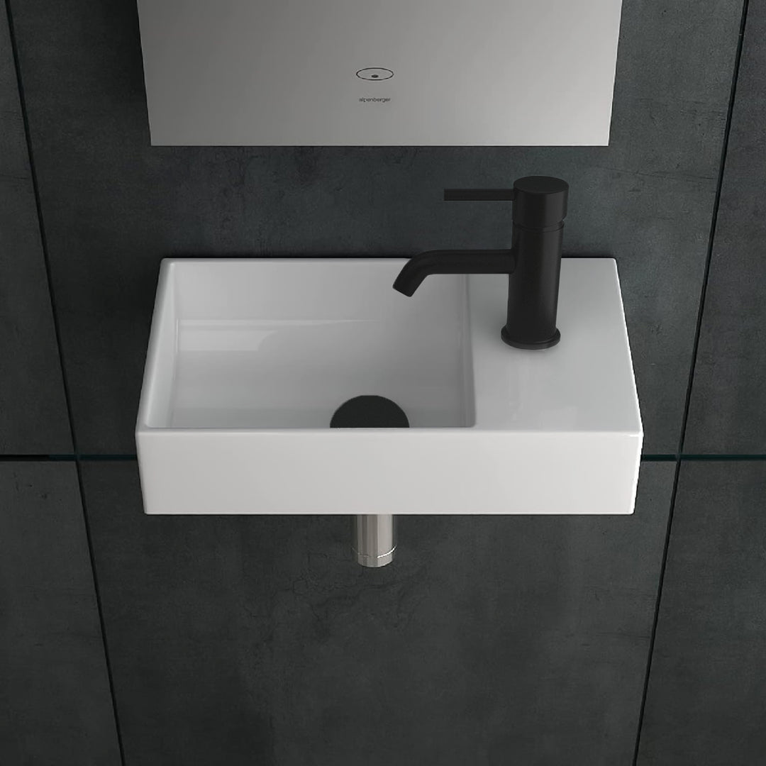 Alpenberger KORA Links Waschbecken zur Wandmontage aus Keramik