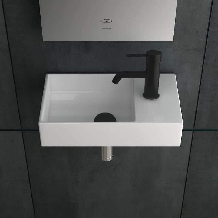 Alpenberger KORA Links Waschbecken zur Wandmontage aus Keramik