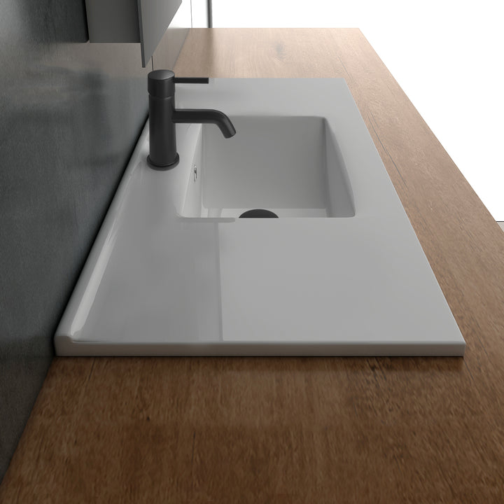 Alpenberger Design Einbauwaschbecken 100 cm – XXL-Waschtisch mit Nano-Beschichtung & maximaler Ablagefläche – Modern & Pflegeleicht