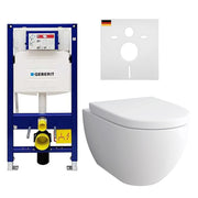 Alpenberger Wand-WC Set spülrandlos mit Bidet-Funktion & Geberit Duofix UP320 Vorwandelement inkl. Soft-Close Sitz