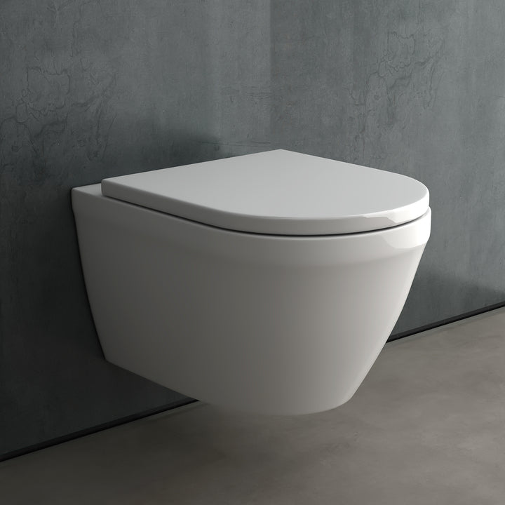 Alpenberger Wand-WC spülrandlos mit Nano-Beschichtung – Schmutzabweisendes Hänge-WC inkl. Soft-Close Sitz