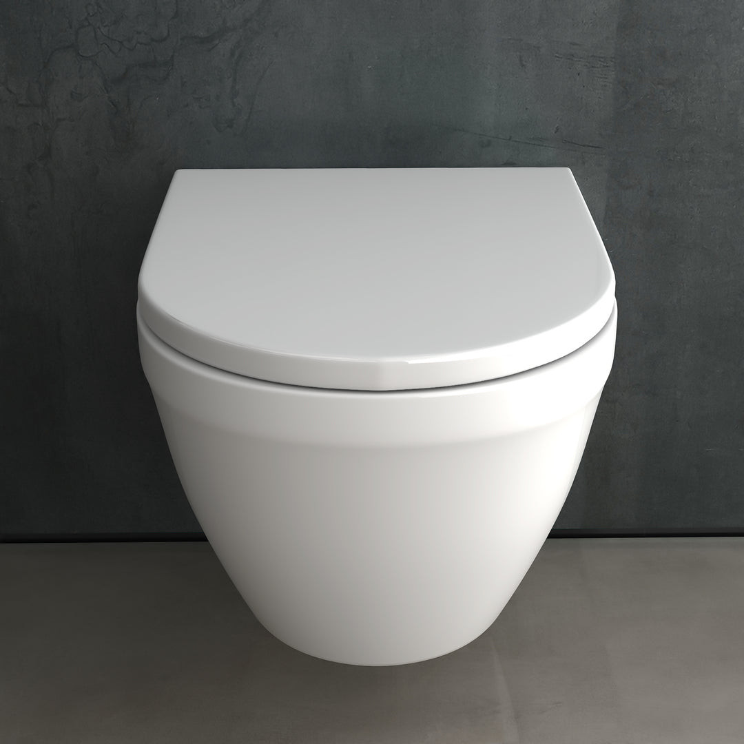 Alpenberger Wand-WC spülrandlos mit Nano-Beschichtung – Schmutzabweisendes Hänge-WC inkl. Soft-Close Sitz