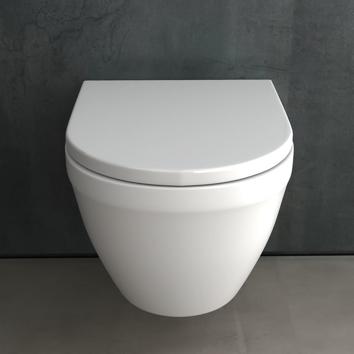 Alpenberger Wand-WC spülrandlos mit Nano-Beschichtung – Schmutzabweisendes Hänge-WC inkl. Soft-Close Sitz