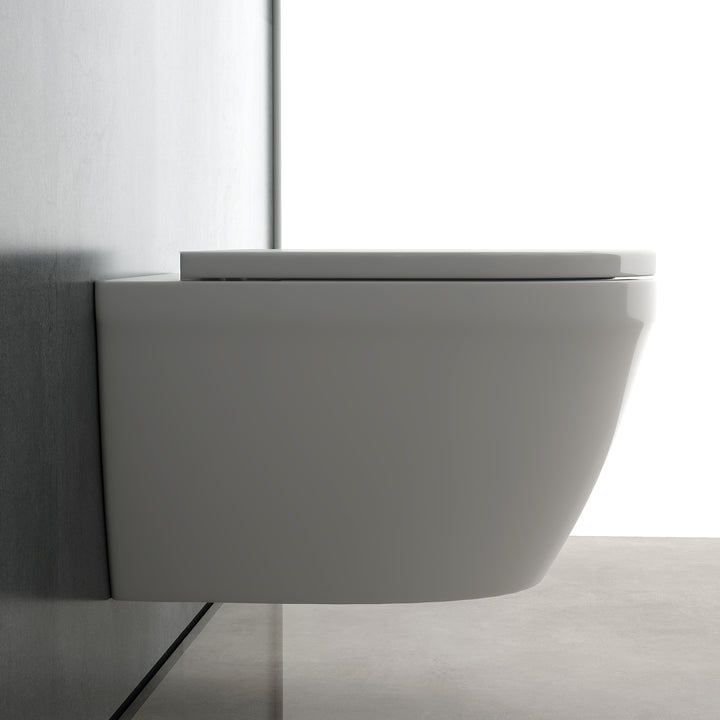 Alpenberger Wand-WC spülrandlos mit Nano-Beschichtung – Schmutzabweisendes Hänge-WC inkl. Soft-Close Sitz