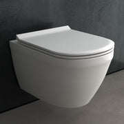Alpenberger Wand-WC spülrandlos mit Nano-Beschichtung – Tiefspüler inkl. Soft-Close WC-Sitz, passend für Geberit