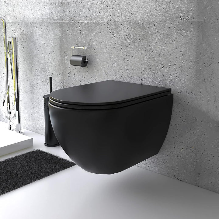 Alpenberger Cera 6300 Hänge-WC Schwarz: Tiefspüler mit Soft-Close