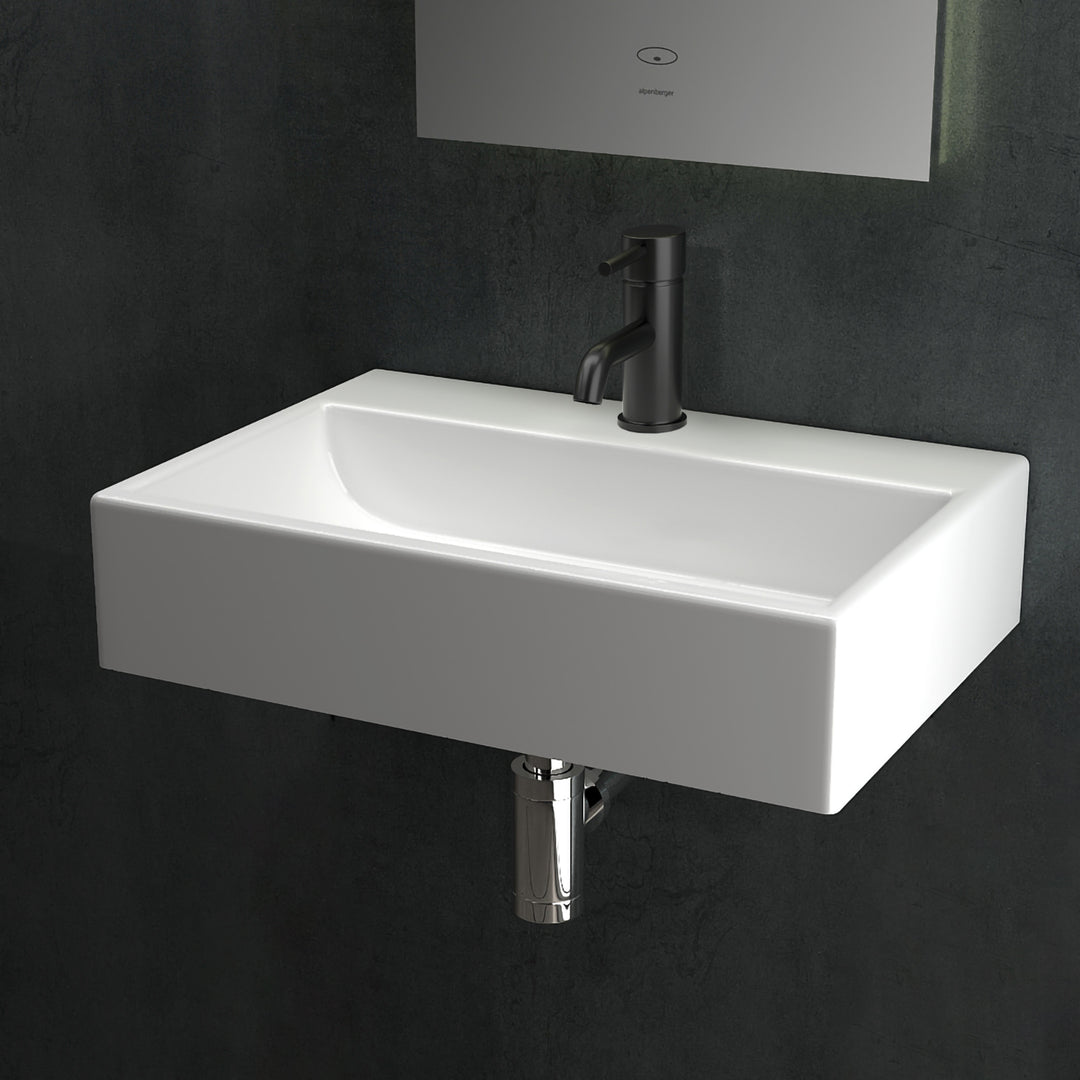 Alpenberger 1090 Waschbecken Hänge- Aufsatzwaschbecken + Lotuseffekt