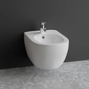 Alpenberger Diamond Hänge-Bidet Set – Wand-Bidet aus Sanitärkeramik inkl. Hansgrohe Focus Einhebel-Bidetmischer & Ablaufgarnitur