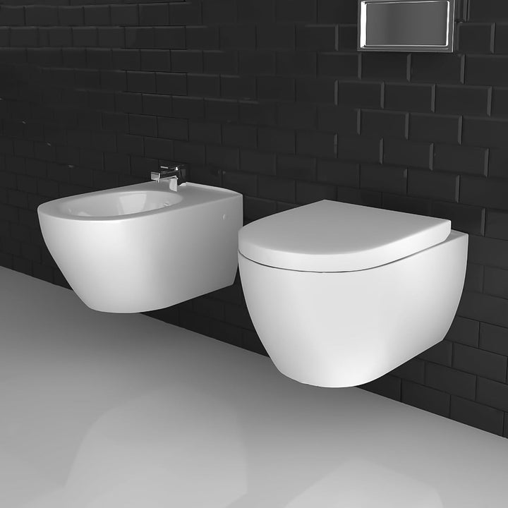 Alpenberger Diamond WC Set: 7201 Hänge WC & 7200 Bidet Spülrandlos