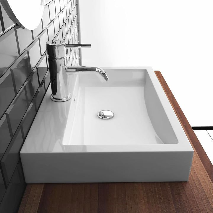 Alpenberger Sera 600 Waschbecken Hänge- & Aufsatzbecken mit Überlauf