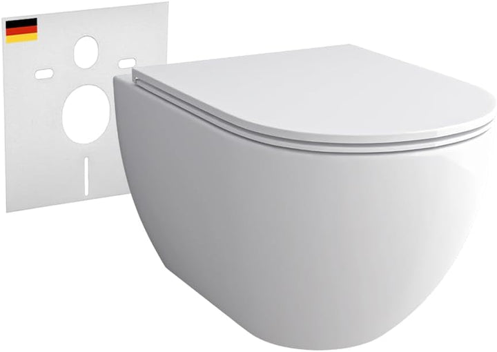 Alpenberger Cera 6200 Wand WC: Toilette Spülrandlos & Nano Slim Sitz