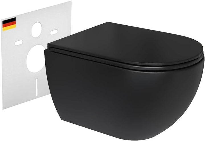 Alpenberger Cera 6300 Hänge-WC Schwarz: Tiefspüler mit Soft-Close