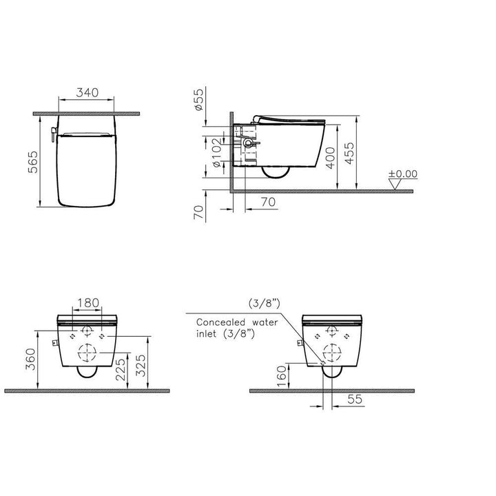 VitrA Metropole Tiefspüler Spülrandloses Keramik Dusch WC | WC Sitz Absenkautomatik | VitrA-Clean Beschichtung