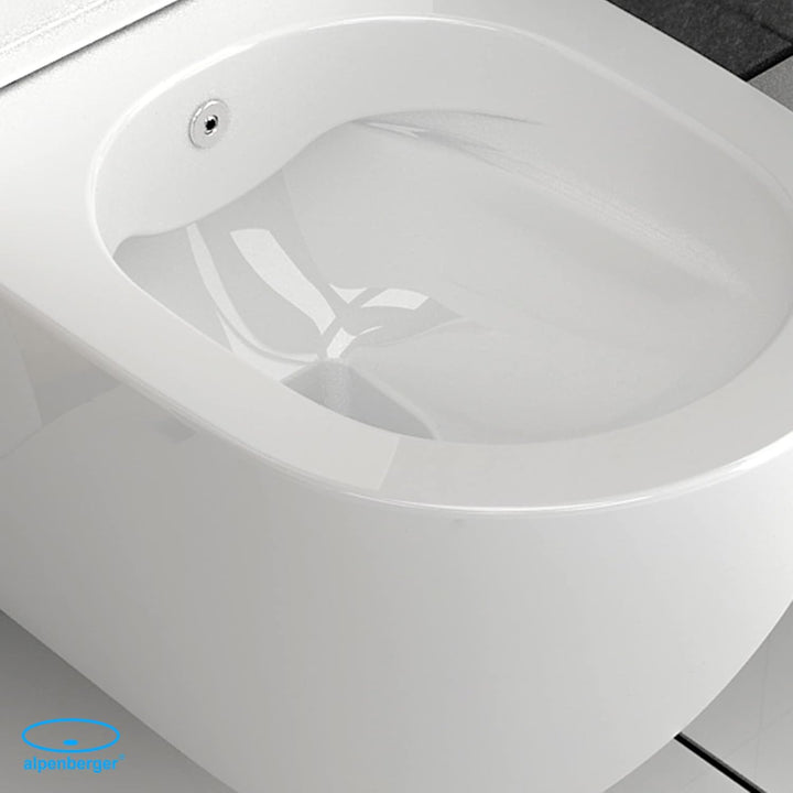 Alpenberger Wand-WC spülrandlos mit Bidet-Funktion & Soft-Close Sitz – Dusch-WC für Geberit & gängige Vorwandelemente