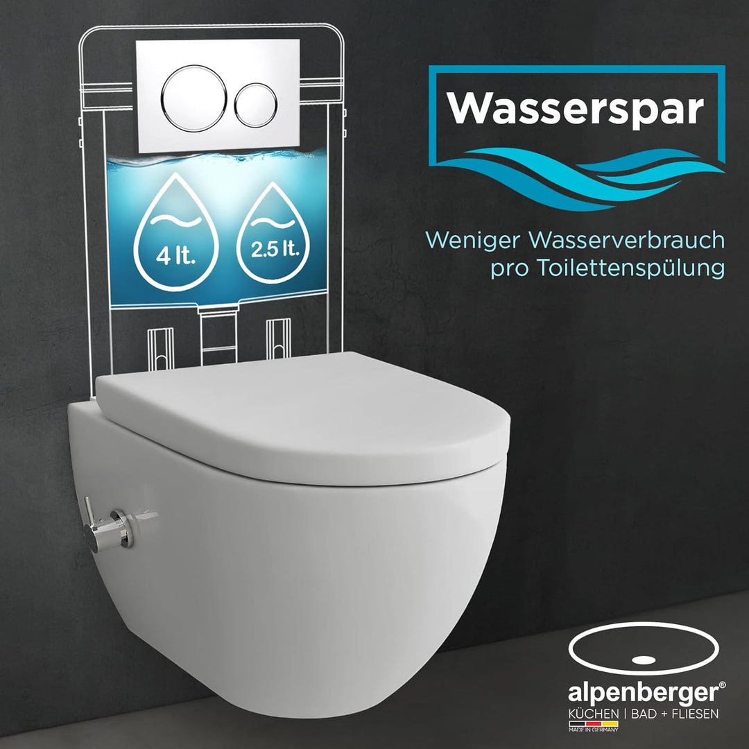 Alpenberger Cera 6250: Spülrandloses Dusch-WC mit Nano Beschichtung