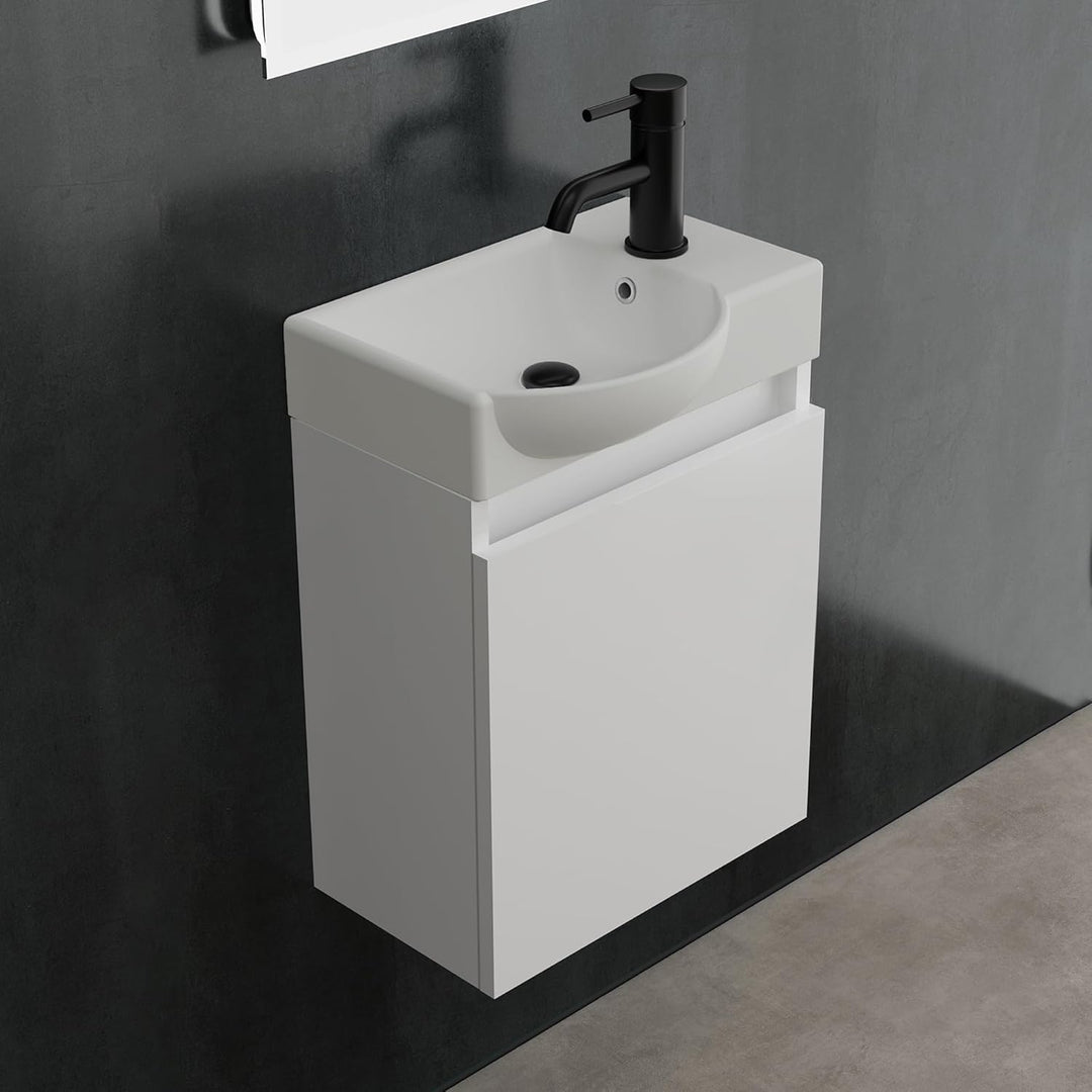 Alpenberger Lugano 450 Badmöbel Set in Weiß: Perfekte Gäste WC Lösung