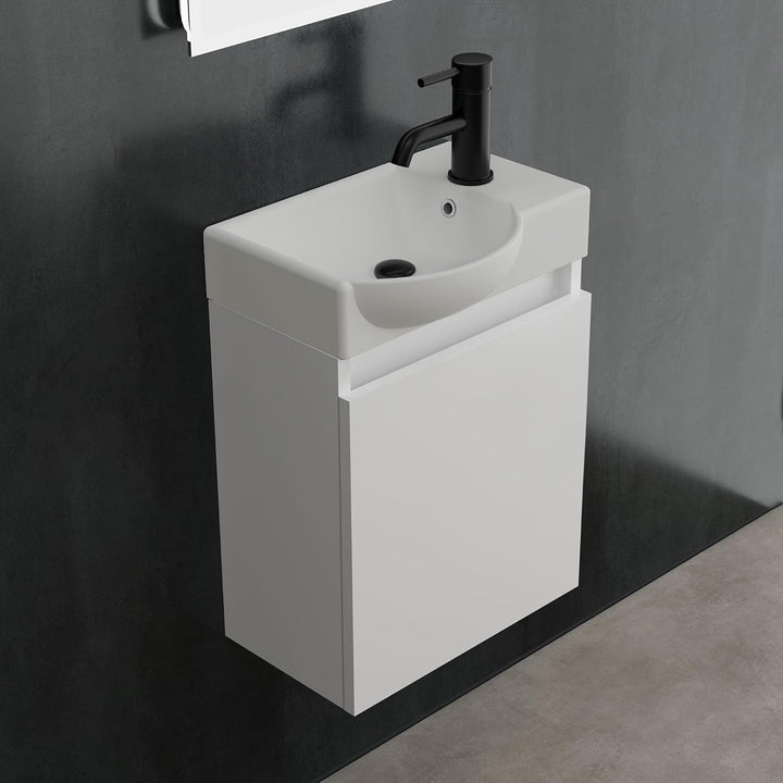 Alpenberger Lugano 450 Badmöbel Set in Weiß: Perfekte Gäste WC Lösung