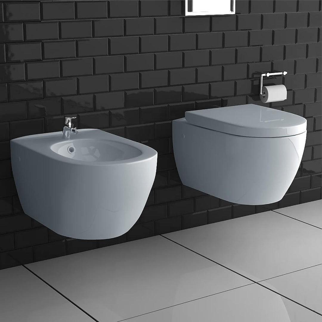 Alpenberger Diamond WC Set: 7201 Hänge WC & 7200 Bidet Spülrandlos