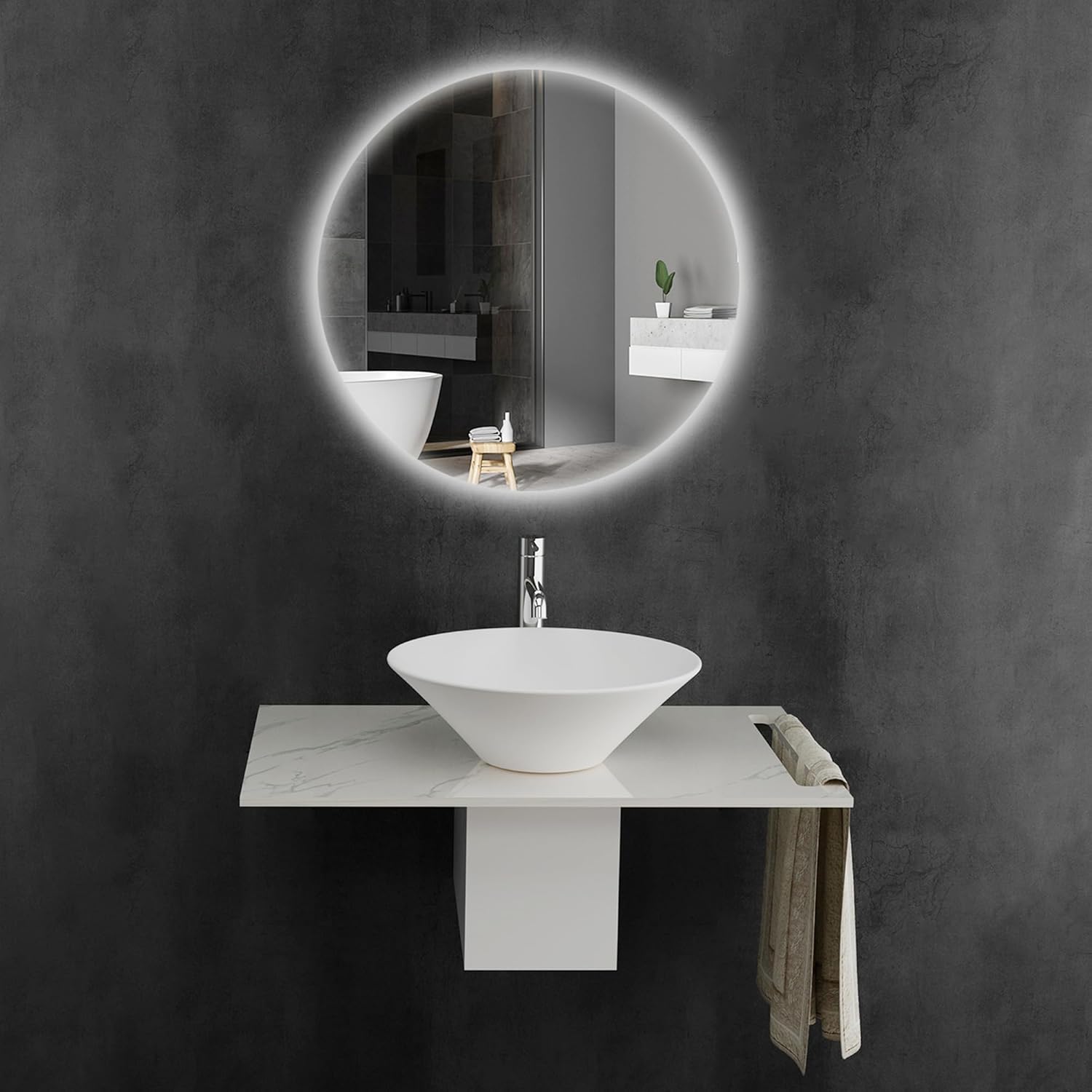 Aufsatzwaschbecken Set 77 cm