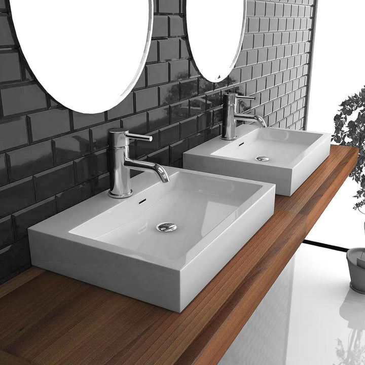 Alpenberger Sera 600 Waschbecken Hänge- & Aufsatzbecken mit Überlauf