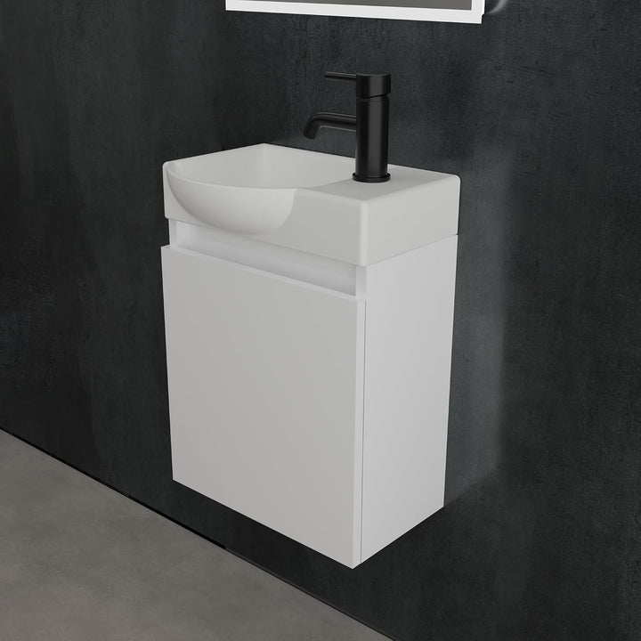 Alpenberger Lugano 450 Badmöbel Set in Weiß: Perfekte Gäste WC Lösung