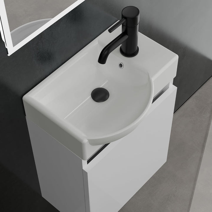 Alpenberger Lugano 450 Badmöbel Set in Weiß: Perfekte Gäste WC Lösung