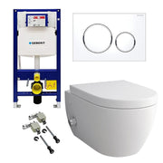 Alpenberger Wand-WC Set spülrandlos mit Bidet-Funktion & Einhebelmischer – Geberit UP320 inkl. Sigma 20 Platte