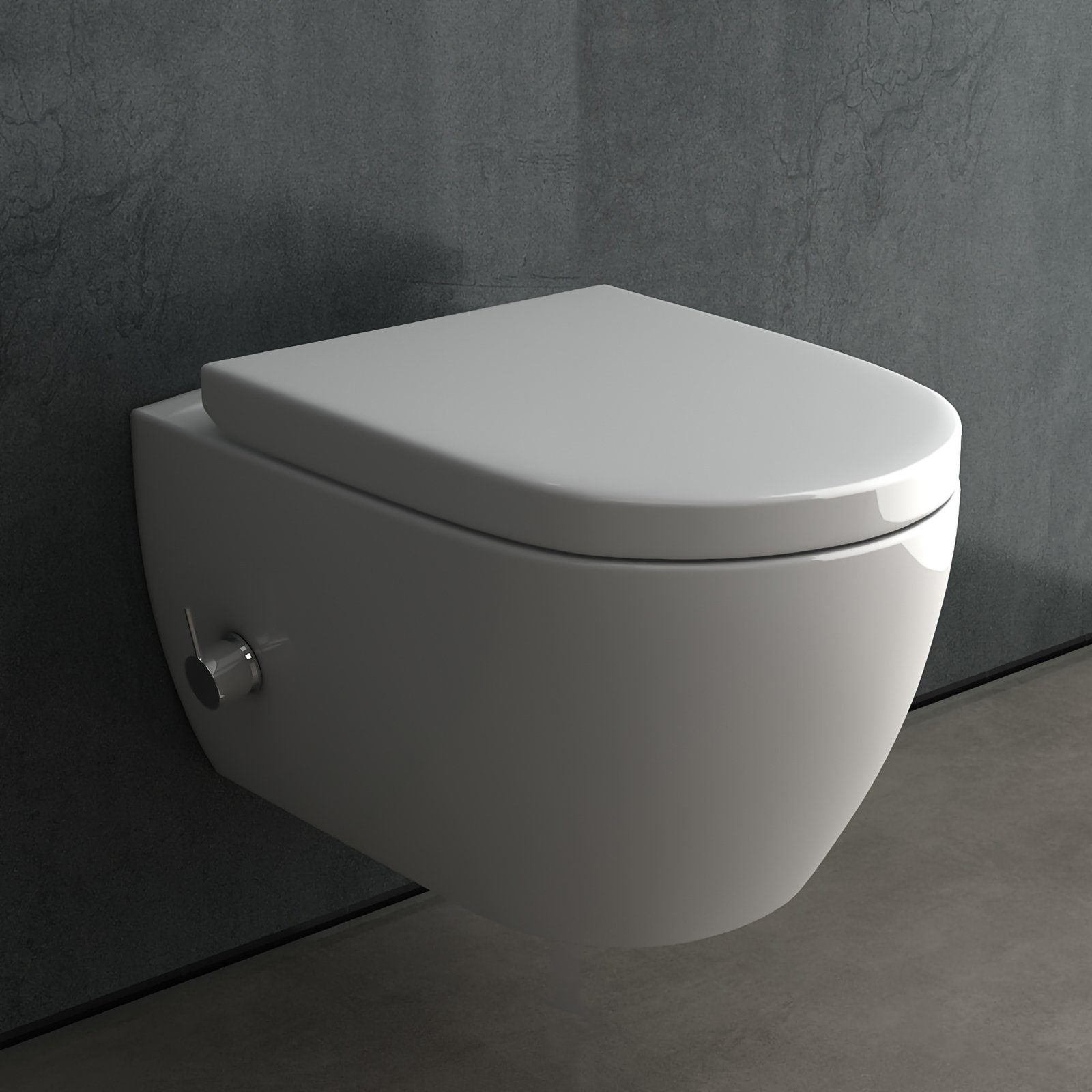 Alpenberger Wand-WC Set spülrandlos mit Bidet-Funktion & Einhebelmischer – Geberit UP320 inkl. Sigma 20 Platte