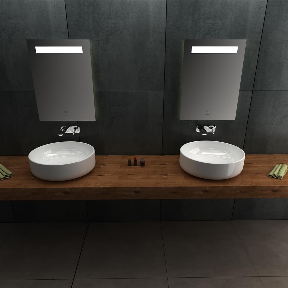 Alpenberger 4016 Aufsatz-Handwaschbecken, aus Keramik, mit Nanobeschichtung, für Badezimmer & Gäste-WC