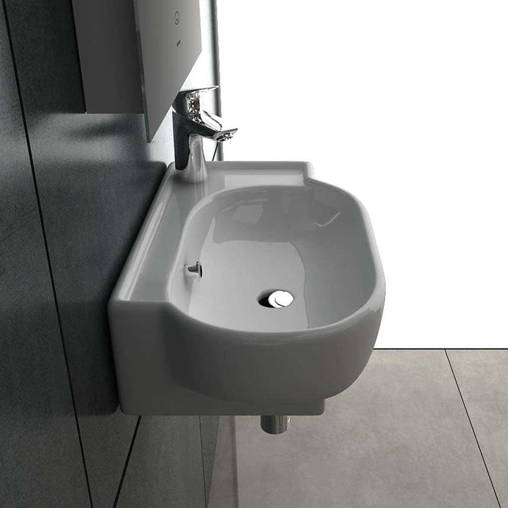 Alpenberger 3045 Handwaschbecken: Keramik mit Überlauf zur Wandmontage