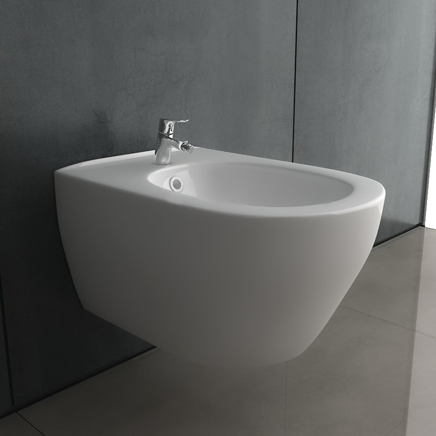Alpenberger Diamond Hänge-Bidet spülrandlos – Wand-Bidet aus hochwertiger Sanitärkeramik – Oval, passend für Geberit