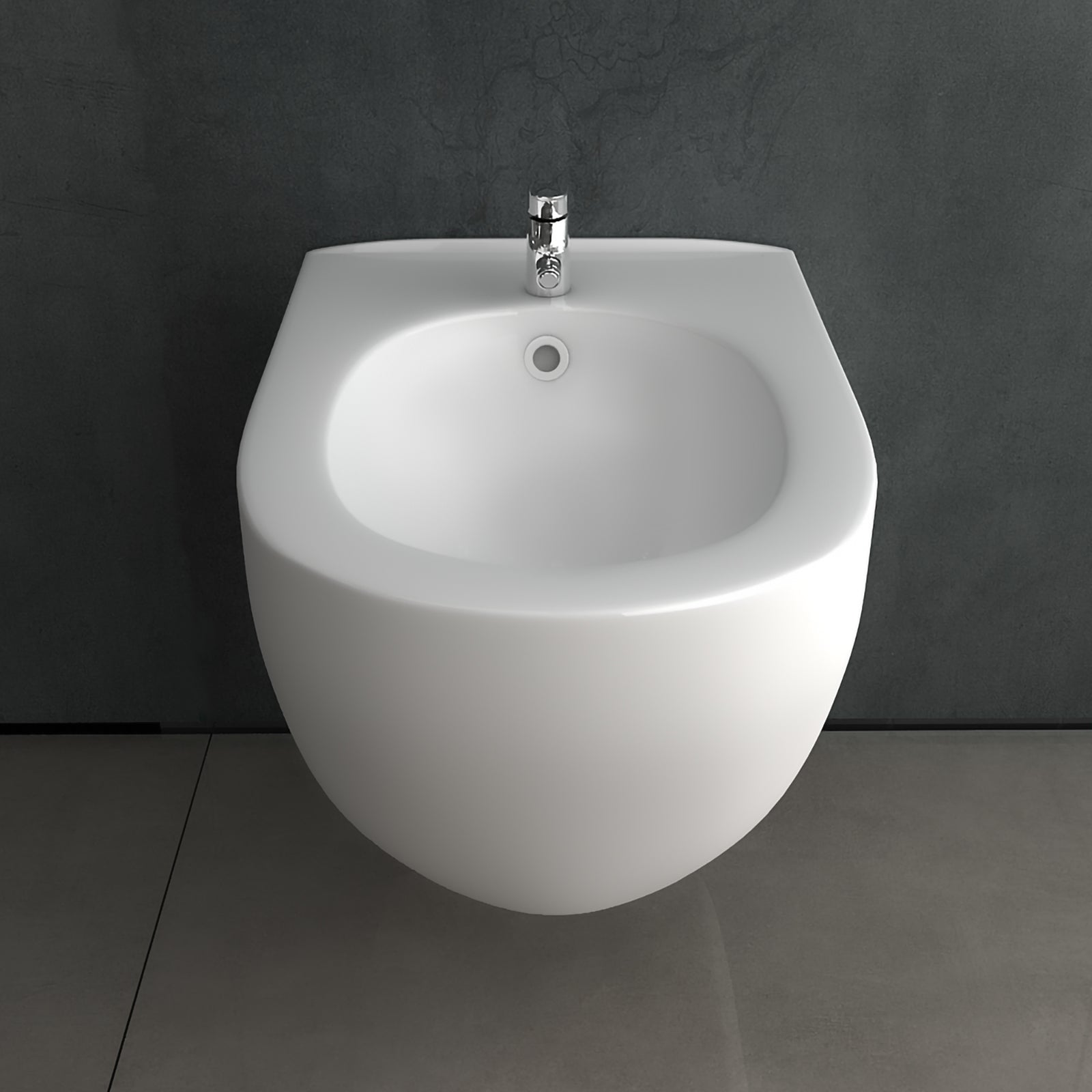 Alpenberger Diamond Hänge-Bidet spülrandlos – Wand-Bidet aus hochwertiger Sanitärkeramik – Oval, passend für Geberit