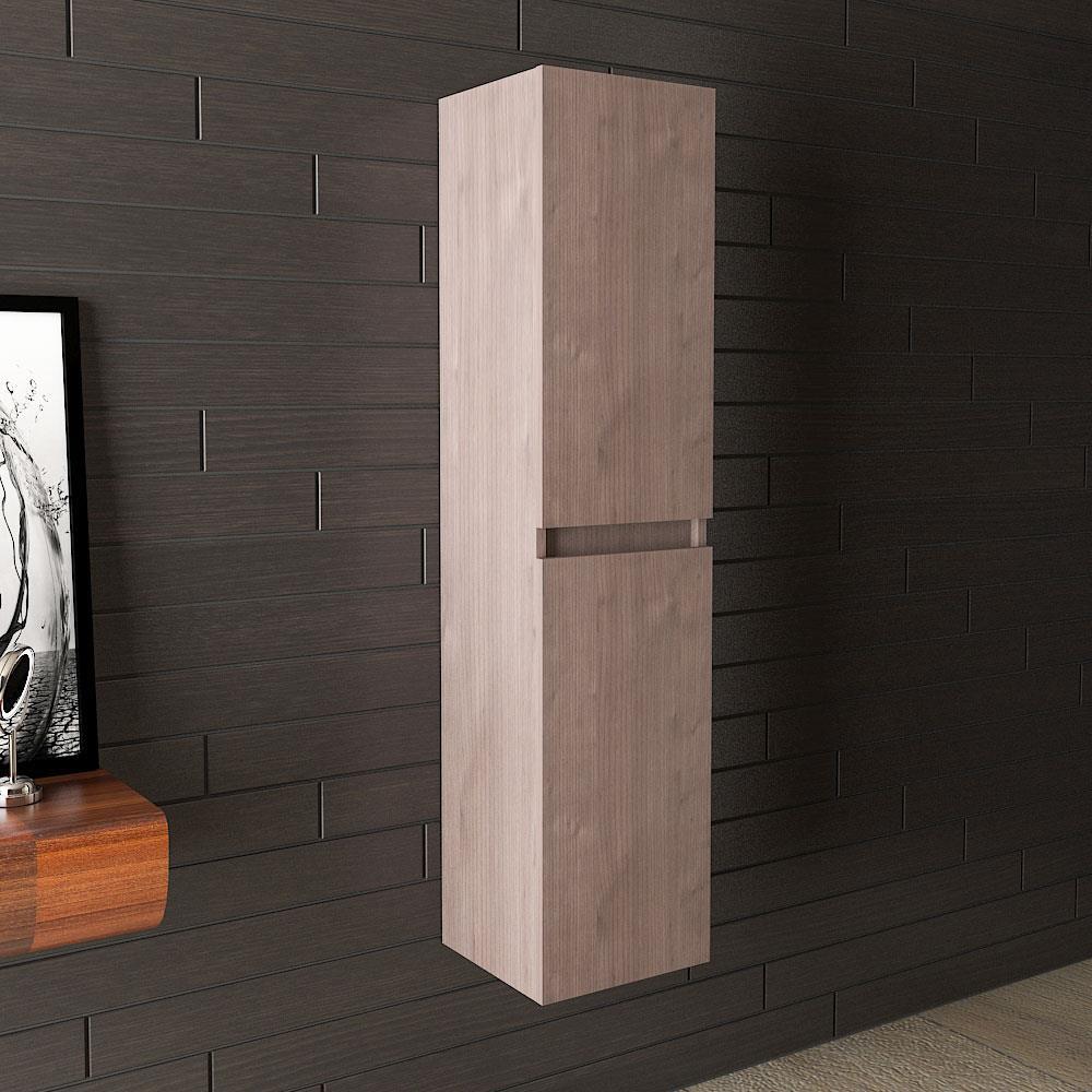 Alpenberger Lugano-H-150 Hochschrank, 2 Türen mit Softclose Funktion, Farbe Braun